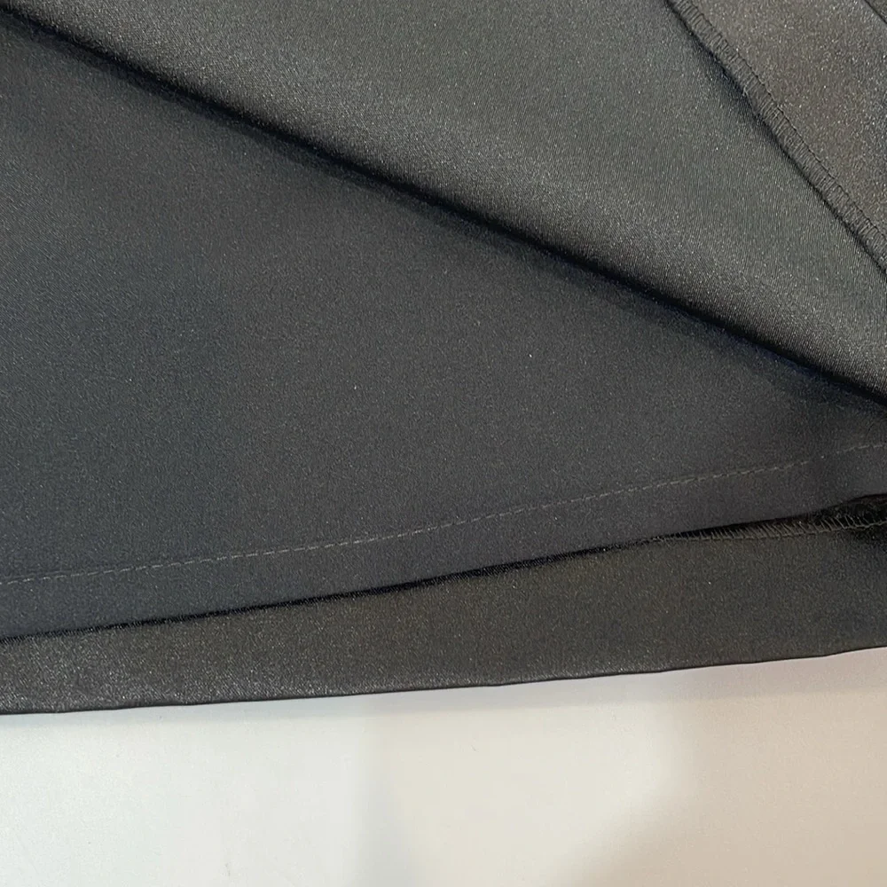Ted Baker Dress Size 3 US8 Black Satin Cocktail Ruffle Neckline EUC